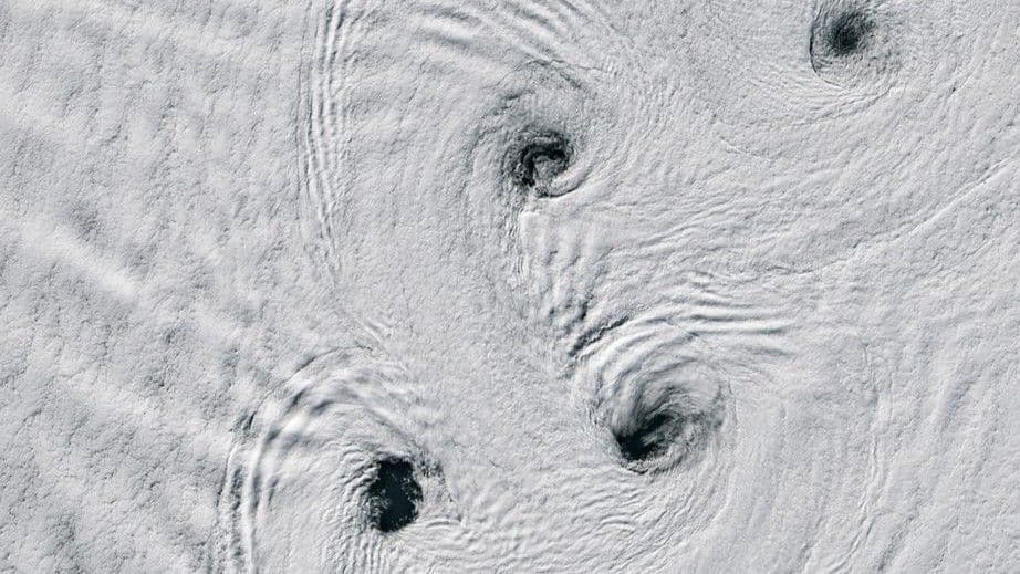 Mesmerizing vortexes swirl near an Antarctic volcano | Space photo of the day for May 12, 2026