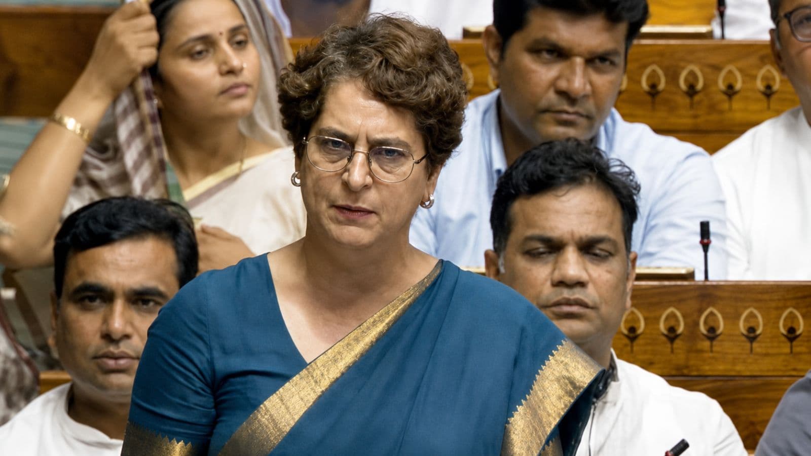 Welcomed him as if he were a superstar: Priyanka slams BJP MPs for felicitating Pradhan