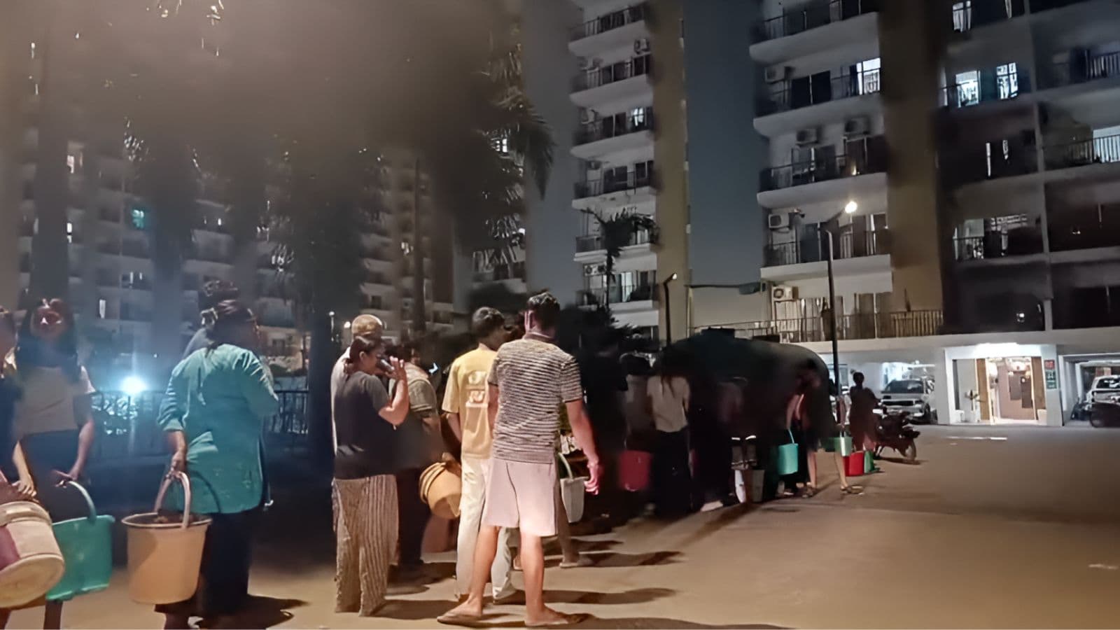 Greater Noida water crisis: Viral video shows high-rise residents queuing for water tankers