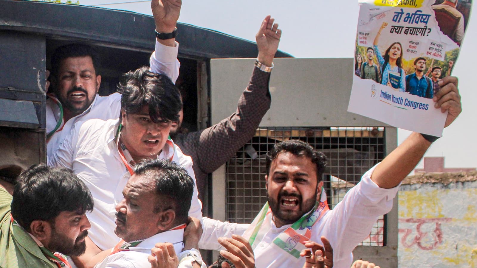 NSUI, Yuva Sena protest over NEET paper leak