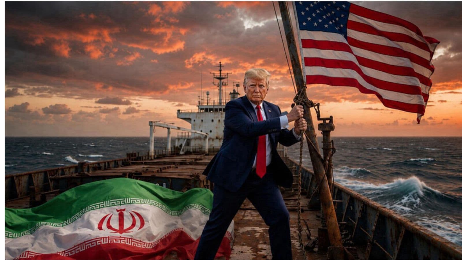 Trump shares fake images of tanker seizure and Kharg terminal strike on Truth Social