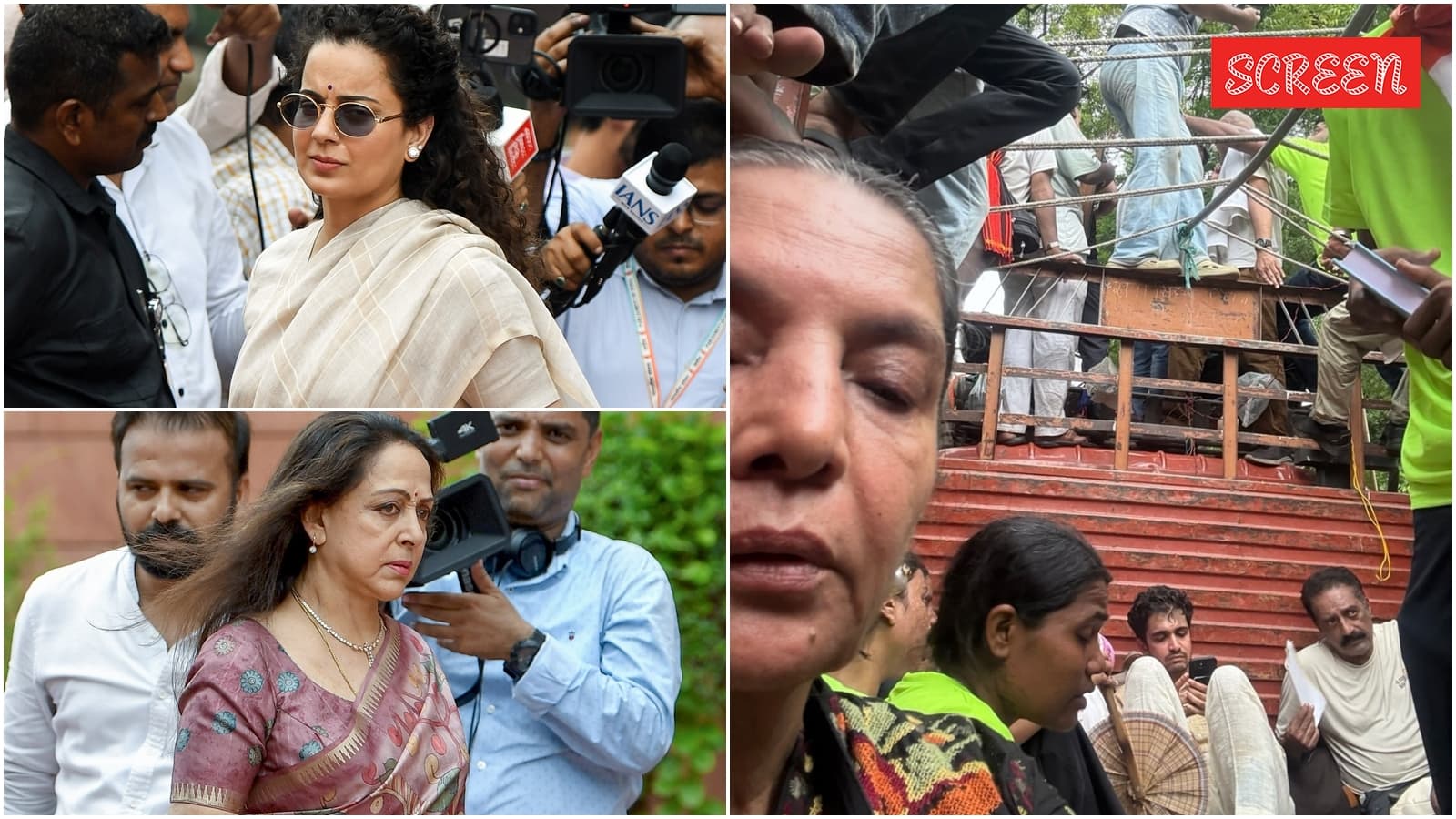 Shabana Azmi, Prakash Raj sit in truck with CJP protesters; Kangana, Hema Malini back govt