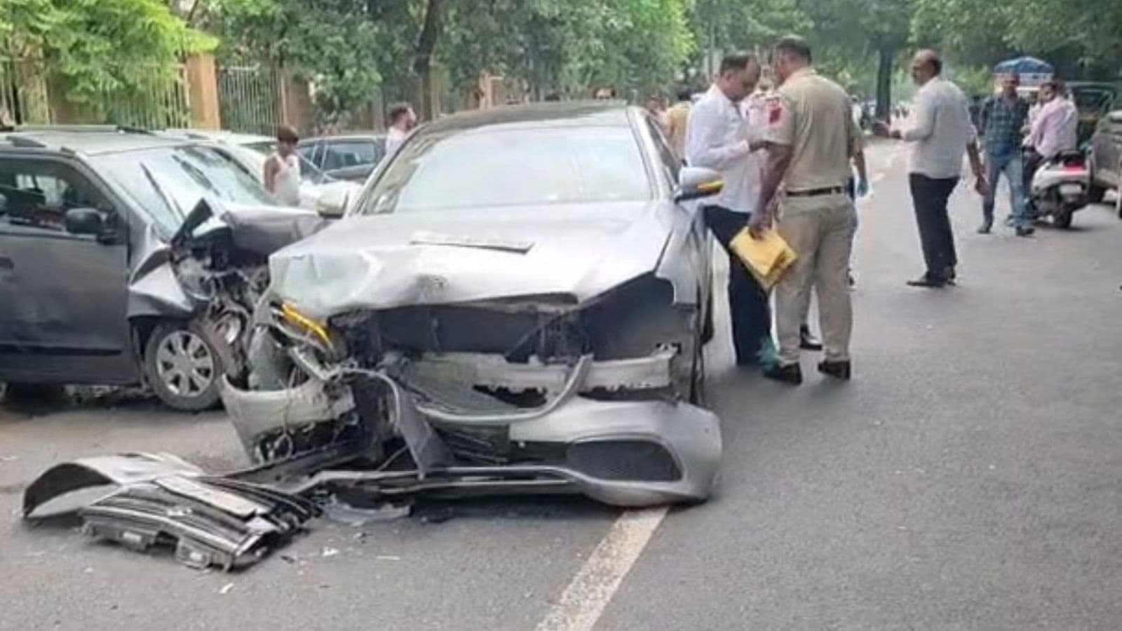 Speeding Mercedes hits another car, chain-collision kills woman; cops son held