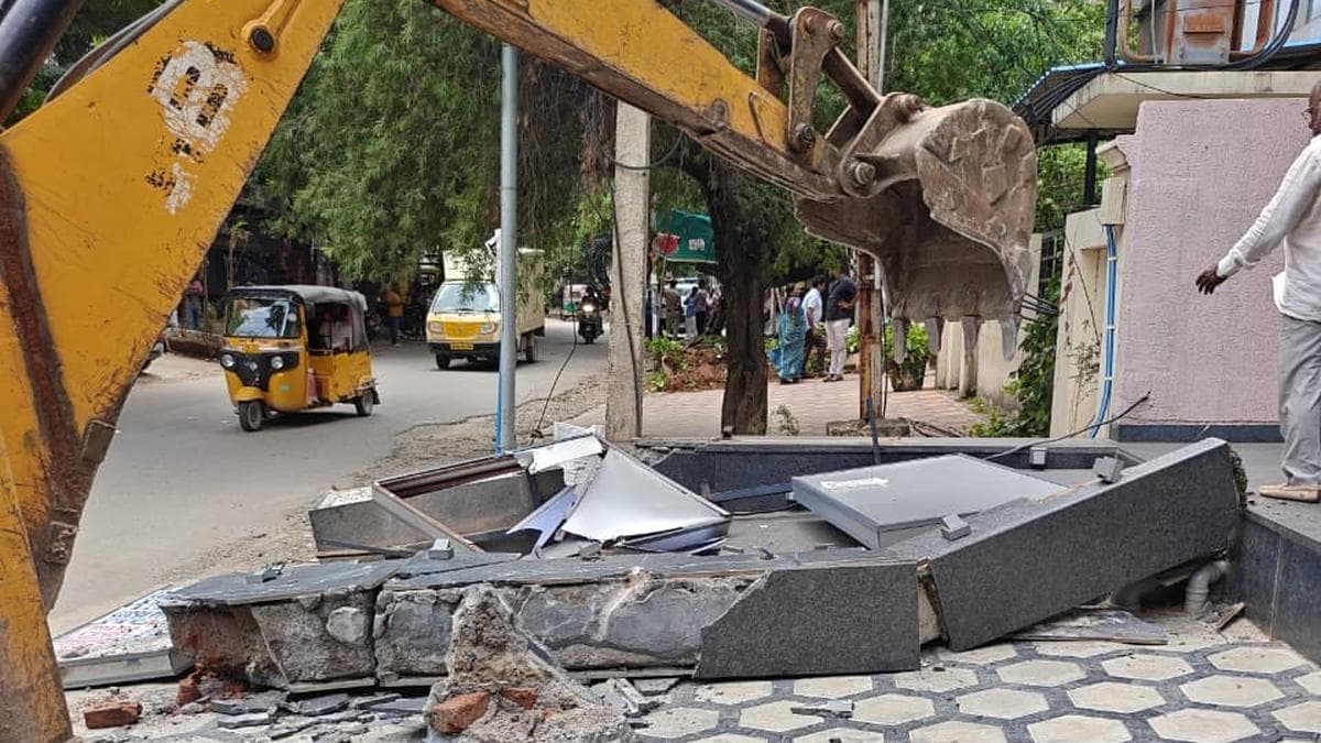 Cyberabad Municipal Corporation removes 347 encroachments in ‘Walk Free’ enforcement drive