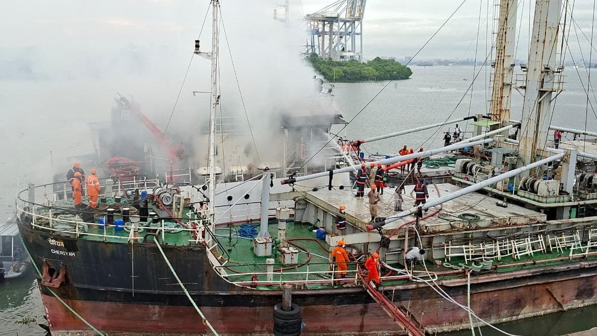 Vessel docked at private yard catches fire in Kochi