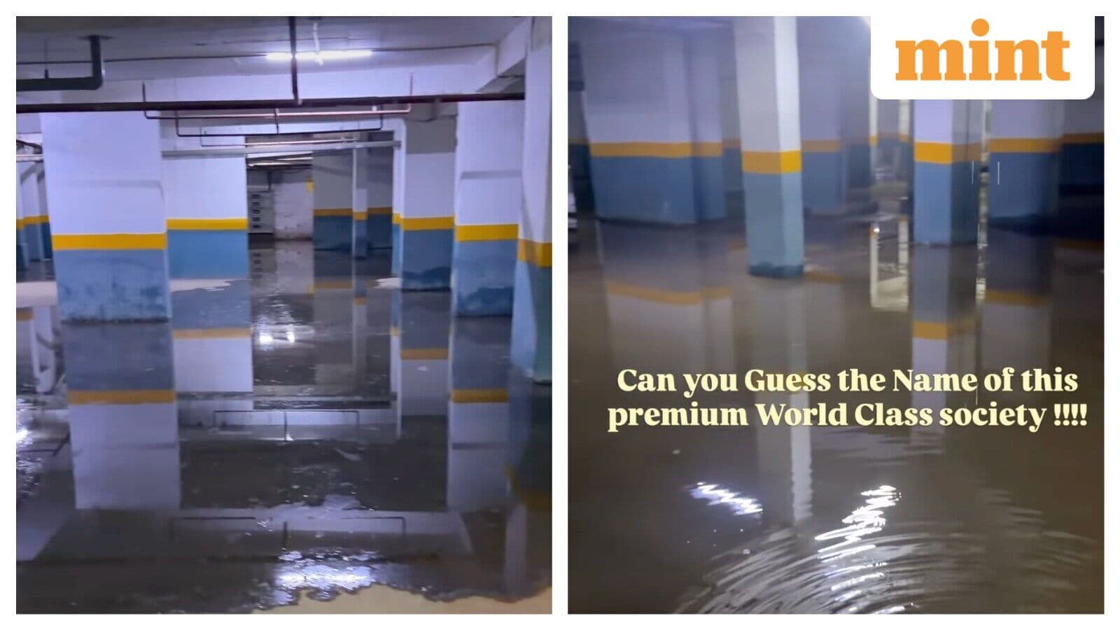 " ₹30,000 rent, free swimming pool": Noida woman's video of waterlogged basement in premium society goes viral