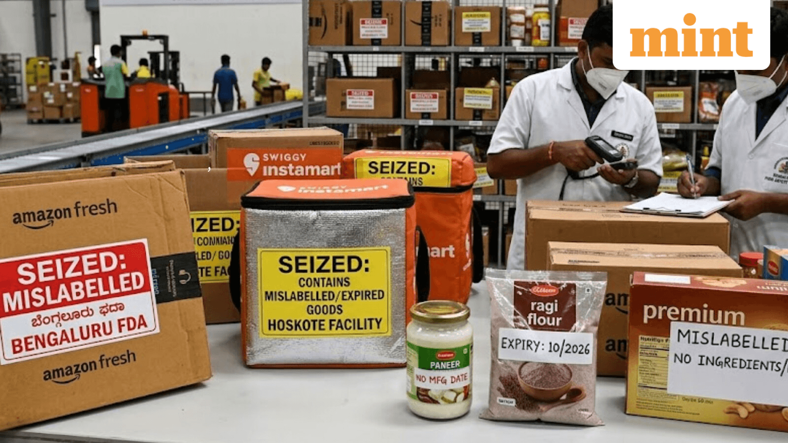 Bengaluru food safety crackdown: ₹1.38 crore expired, mislabelled food seized from Amazon, Instamart