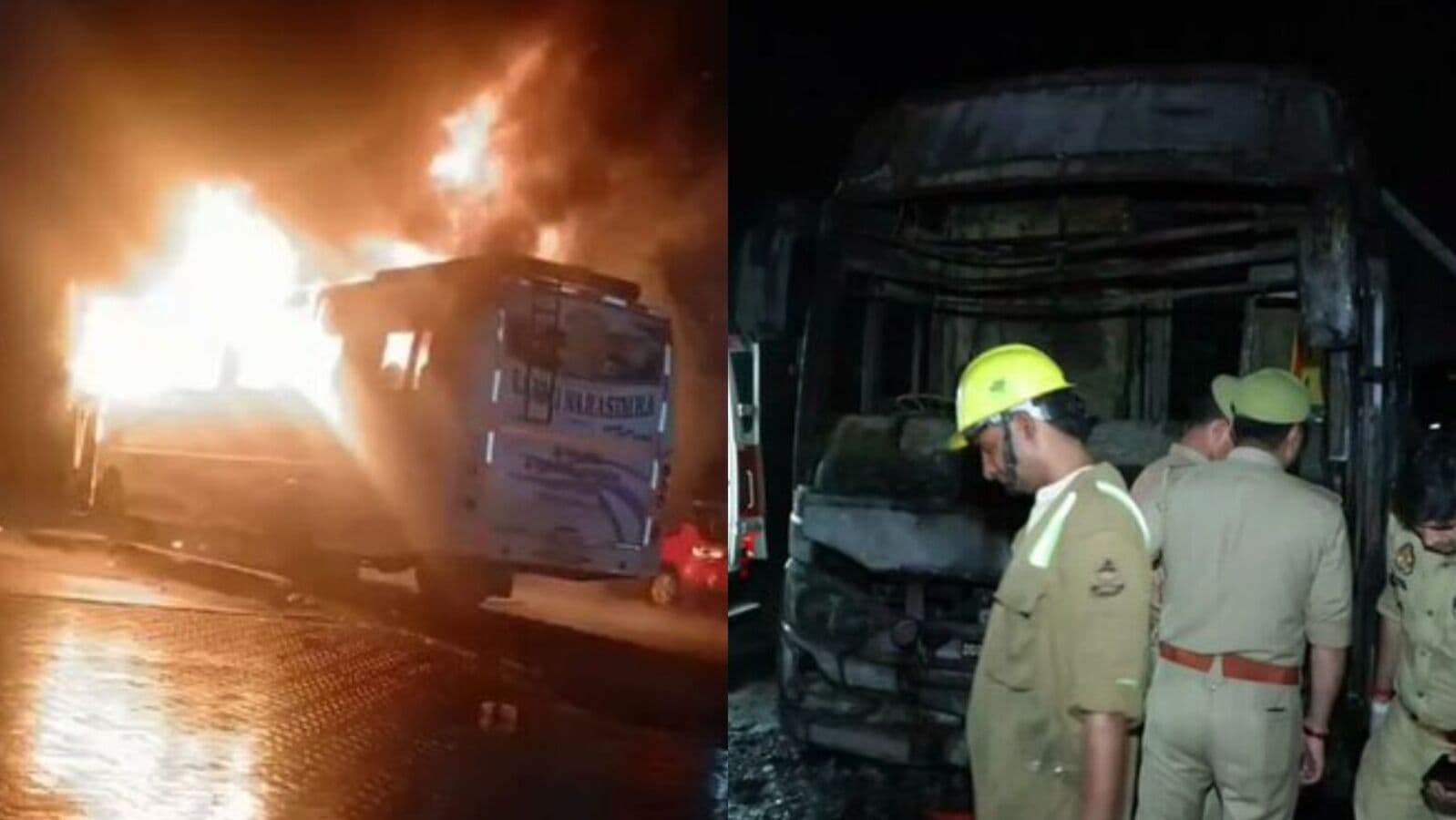 9 dead as AC bus catches fire on Yamuna Expressway in Greater Noida